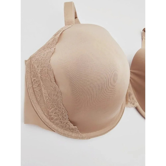 Soma 360 Vanishing Perfect Coverage Lace Beige Nude Underwire T-Shirt Bra 40DDD - Picture 4 of 8
